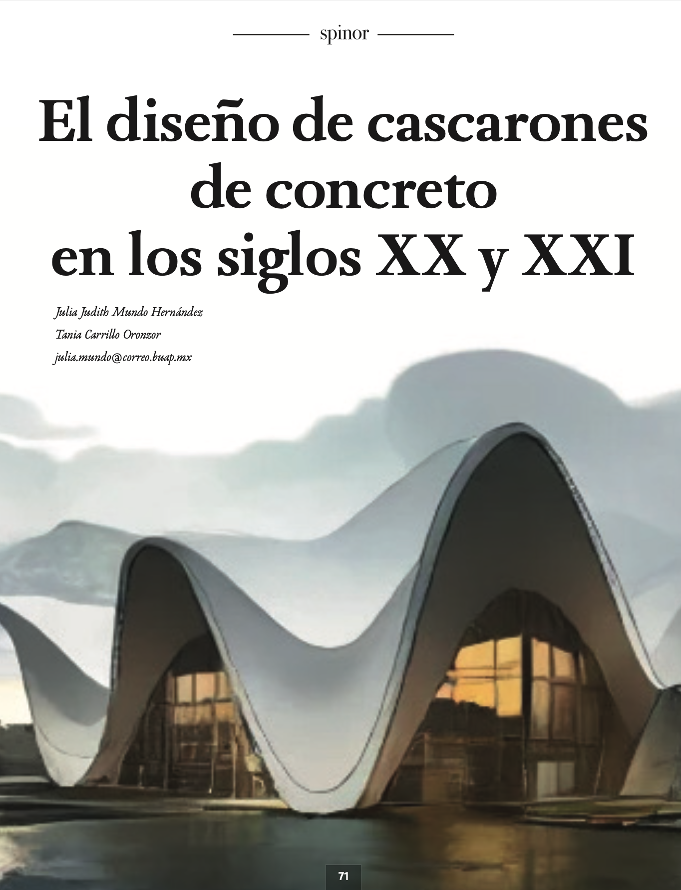 Portada del Artículo de cascarones de concreto en los siglos XX y XXI